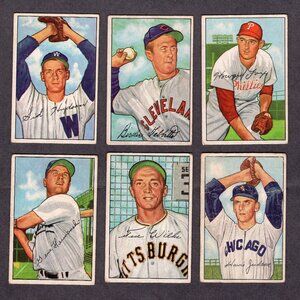 Lot of 6 Different 1952 Bowman Baseball Cards